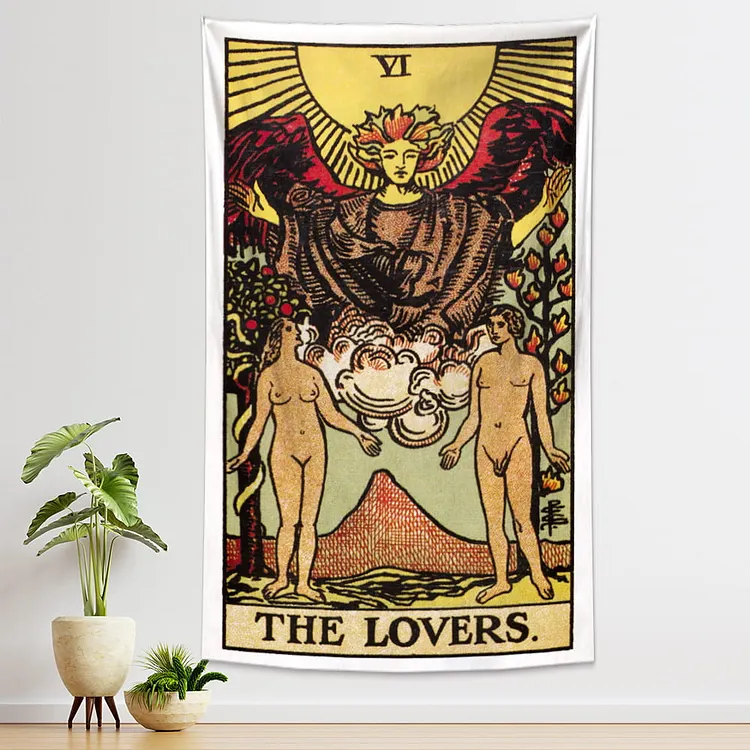 The Lovers Tarot Tapestry Wall Hanging