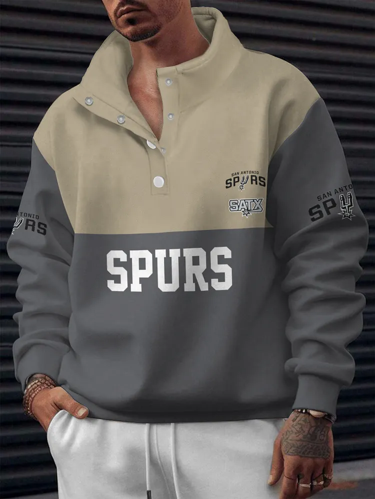 San Antonio Spurs 2025 New Design Casual Snap Mockneck Pullover