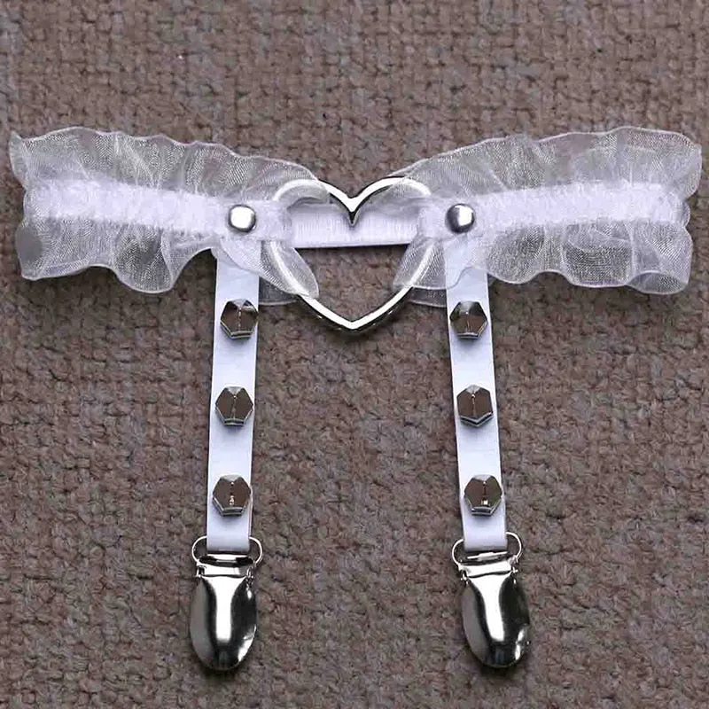 Sexy Leg Ring Garter Harajuku Elasticity Heart Faux Leather Harness Tight Suspender Punk Strap Belts Bondage Gothic Fashion New