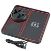 2-in-1 Anti-Slip Wireless Charging Mat with Phone Holder Wireless Charging Pad for Car 360 Degree Rotation Fit for iPhone 17/16/15/14/13/12 Pro for Android