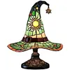Stained Glass Witch Hat Lamp LED Creative Table Lamp Night Light for Home Decor