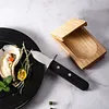 Oyster Knife Shucker Set with Wooden Holder Stainless Steel Oyster Shucking Kit Seafood Tools for Kitchen Restaurant Home Use