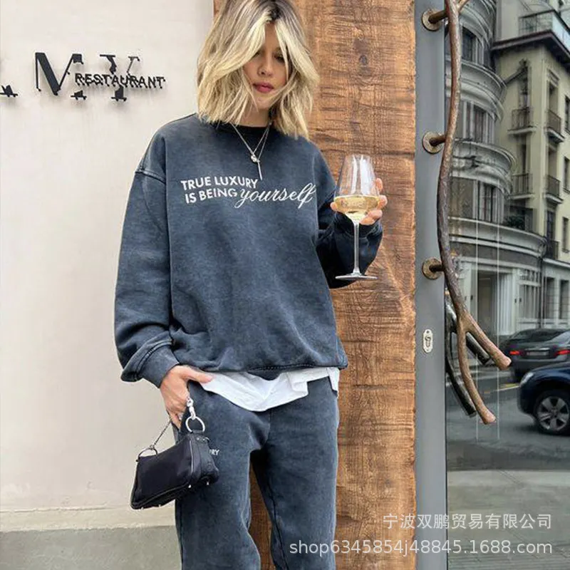 Athvotar Athvotar Autumn And Winter New Pure Cotton Water Wash Old Sweater Women In Batik Retro Print Top Lady