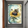 (Big Size)Bee On Sunflower - 11CT Stamped Cross Stitch - 40*60cm - Animal