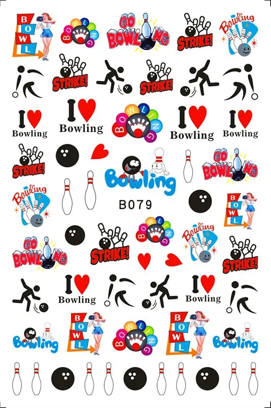 3D Sport Nail Art Sticker Cartoon Constellation Nail Decals Manicure Gymnastics Back Glue Sticker for Nails Decoration
