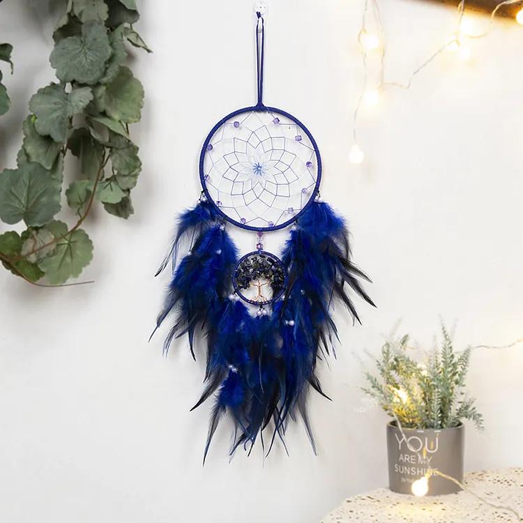 Dark Blue Dream Catcher Tree of Life