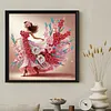 Floral Skirt Girl-Partial Special Shaped Diamond painting 30*30CM