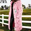 ZARA - WYSOKIEJ JAKOŚCI PŁASZCZ WEŁNIANY Z DZIANINY