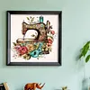(Stamped/Counted) Retro Floral Sewing Machine - 14CT Cross Stitch 40*40cm/15.75*15.75in