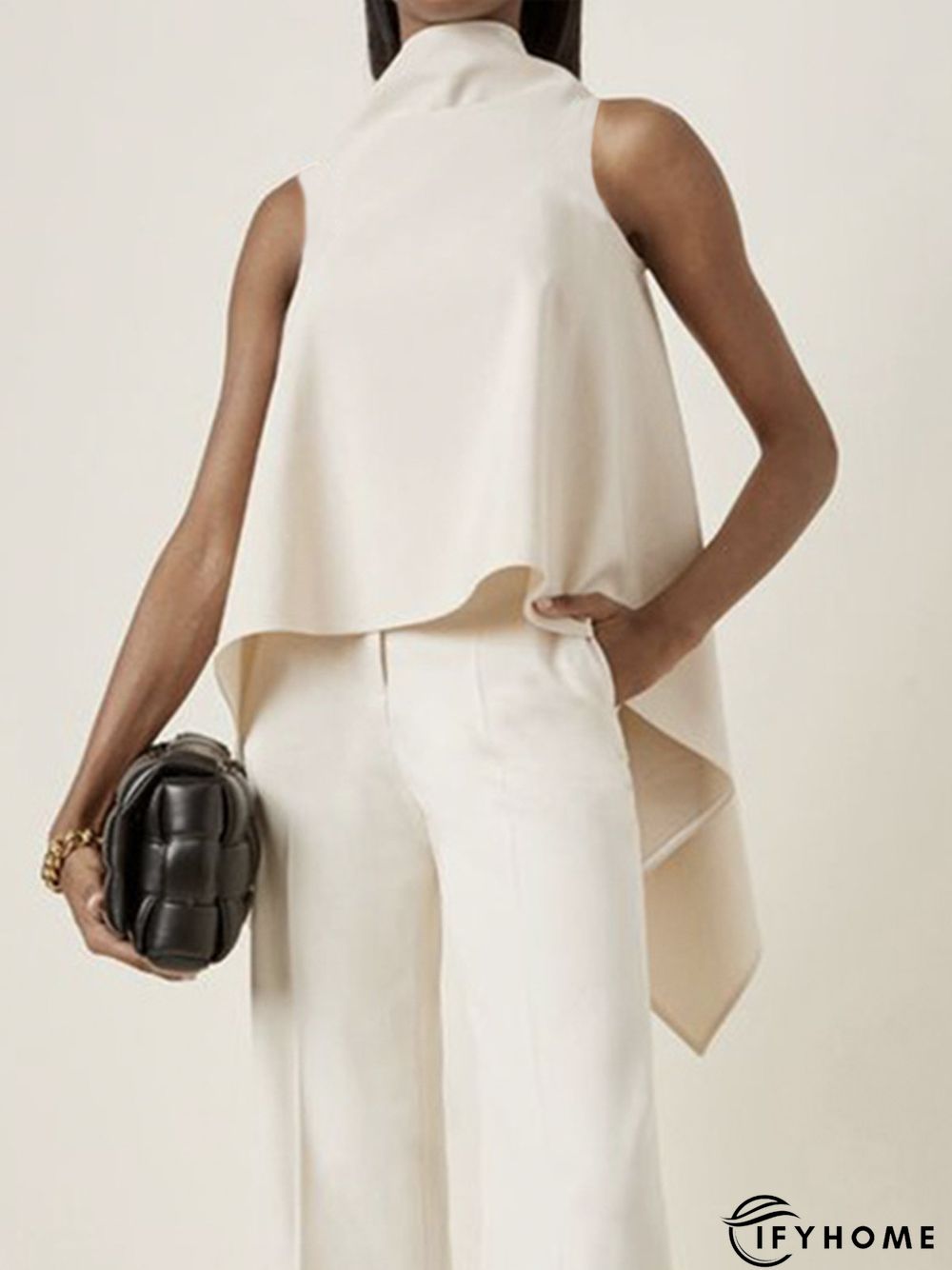 Elegant Turtleneck Shift Solid Top | IFYHOME