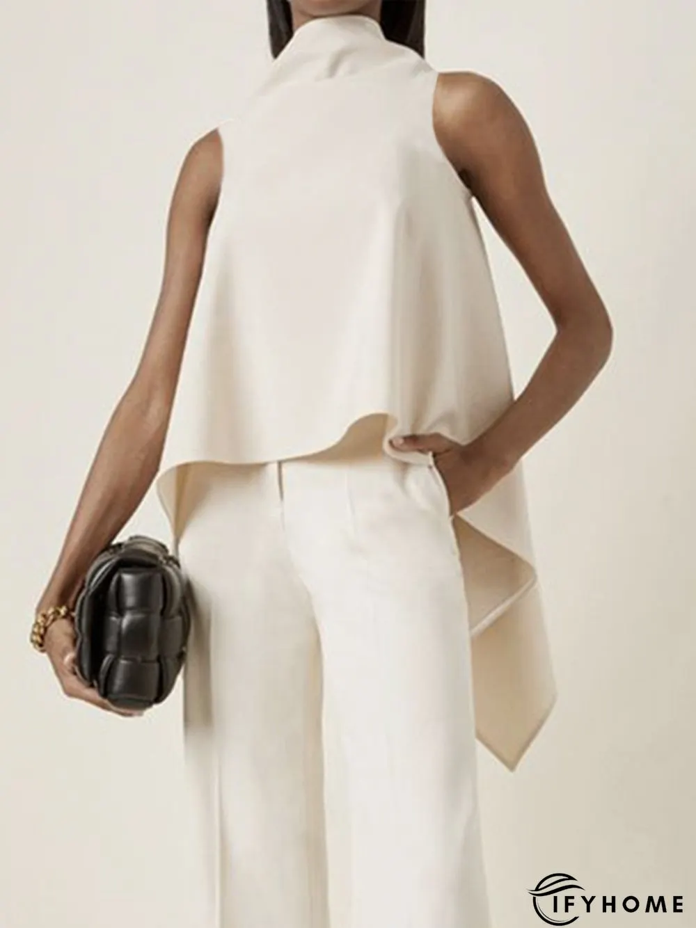Elegant Turtleneck Shift Solid Top | IFYHOME