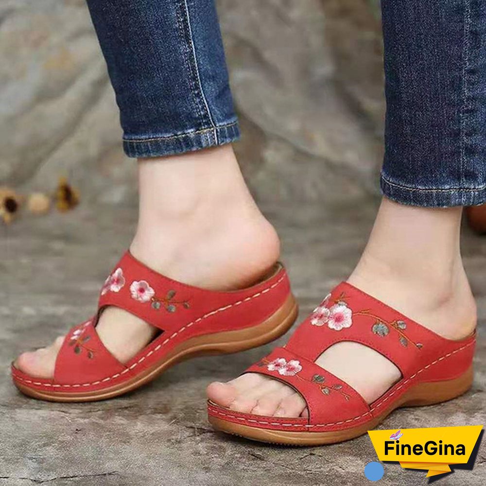 Summer Heighten Slippers Thick-Soled Non-Slip Pu Slippers Women's Outdoor Casual Slippers