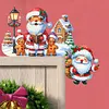 (US Local)DIY Xmas Diamond Painting Wooden Door Decoration for Feiend Gifts (Santa Claus)