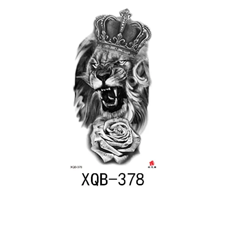 Small Full Arm Waterproof Tattoo Sticker Half Arm Arm Fierce Animal Arm Lasting European and American Tattoo Sticker