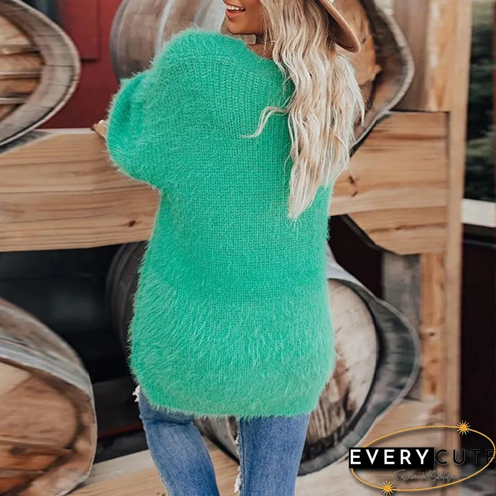 Pure Color Warm Round Neck Sweater