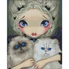 Girl With Ca - 9CT Full Beaded Cross Stitch Kit(54x66cm)