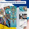 (US Local)8Pcs DIY Dragonfly Diamond Painting Art Bookmarks with Crystal Pendants for Gift