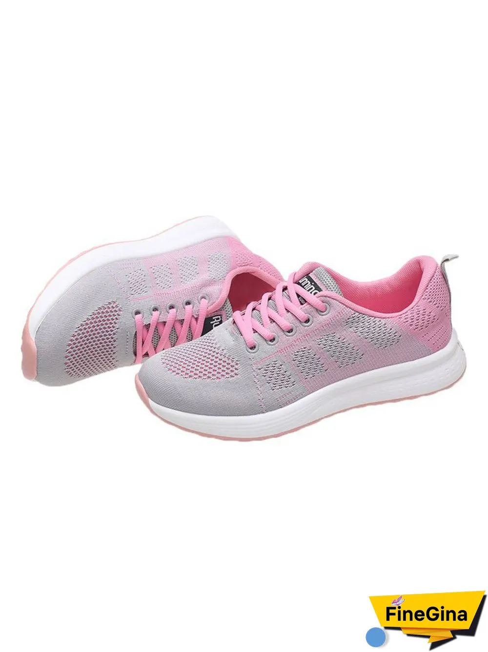 Contrasting Solid Color Breathable Mesh Casual Sneakers