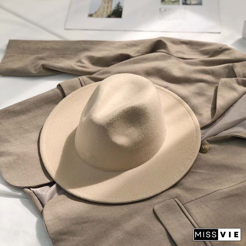 Vintage Pure Color Fedora Hat