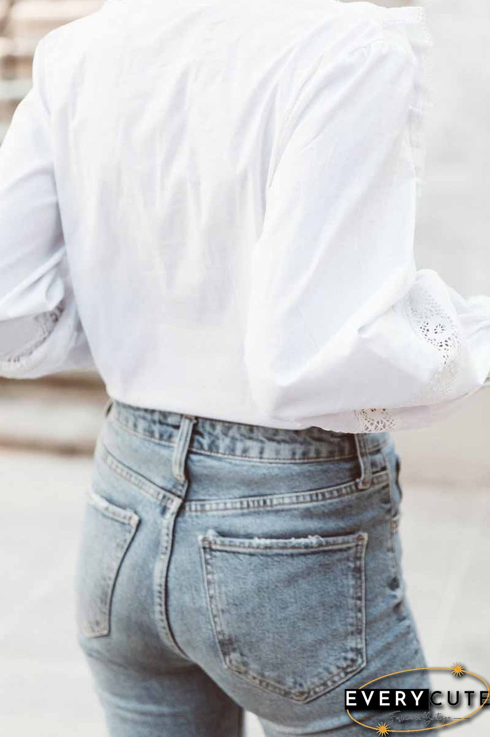 Solid Color Sexy V-Neck Low-Cut Lace Tops