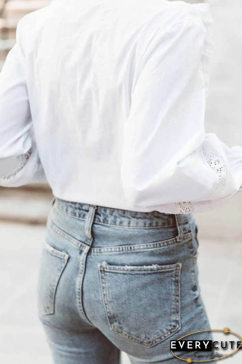 Solid Color Sexy V-Neck Low-Cut Lace Tops