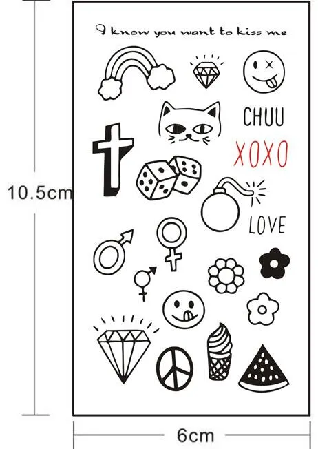 Waterproof Temporary Tattoo sticker movie School badge fake tatto flash tatoo for men women