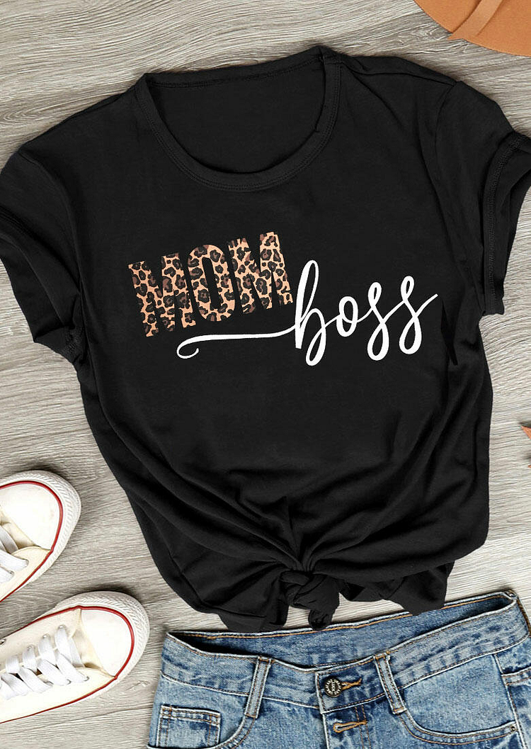 SWEARY MOM Letter Print T-shirt For Women