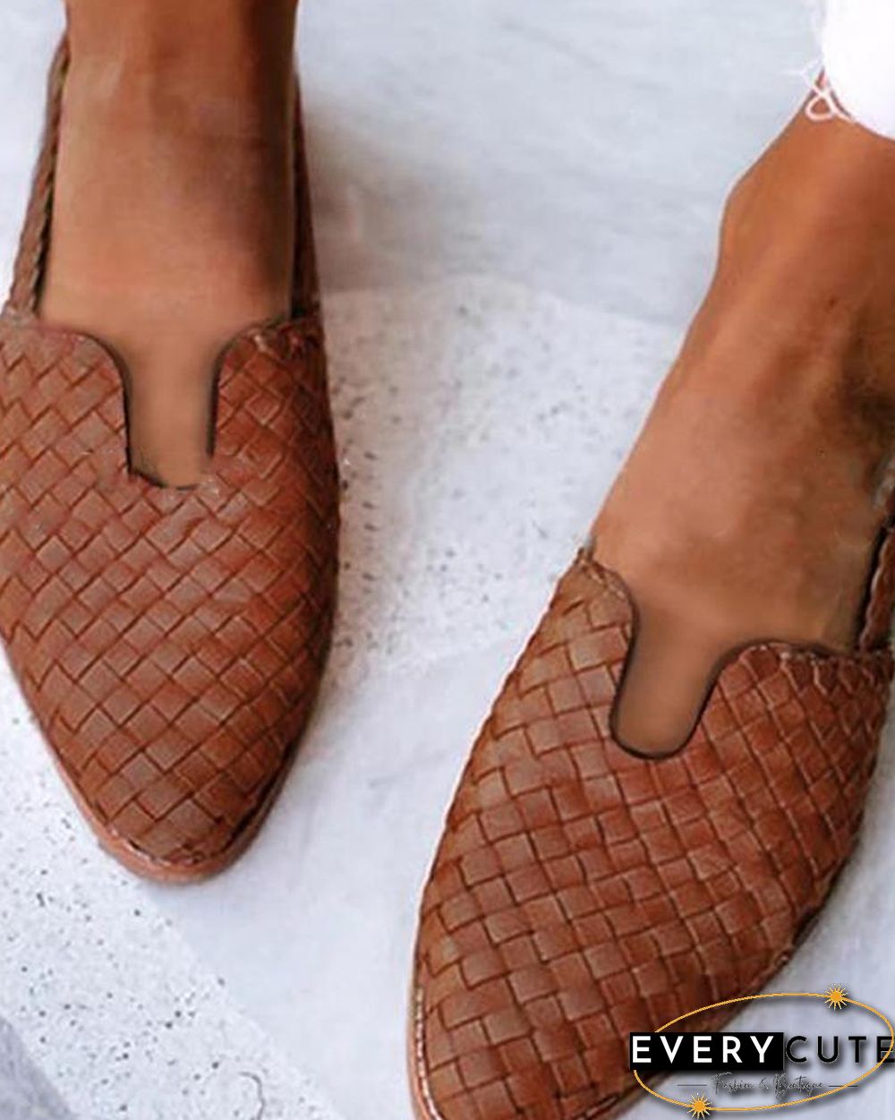 Solid Esparto Upper Flat Sandals