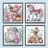 (US Local)4pack Xmas Animal-Special Shaped Diamond Painting Kit(30x30cm)