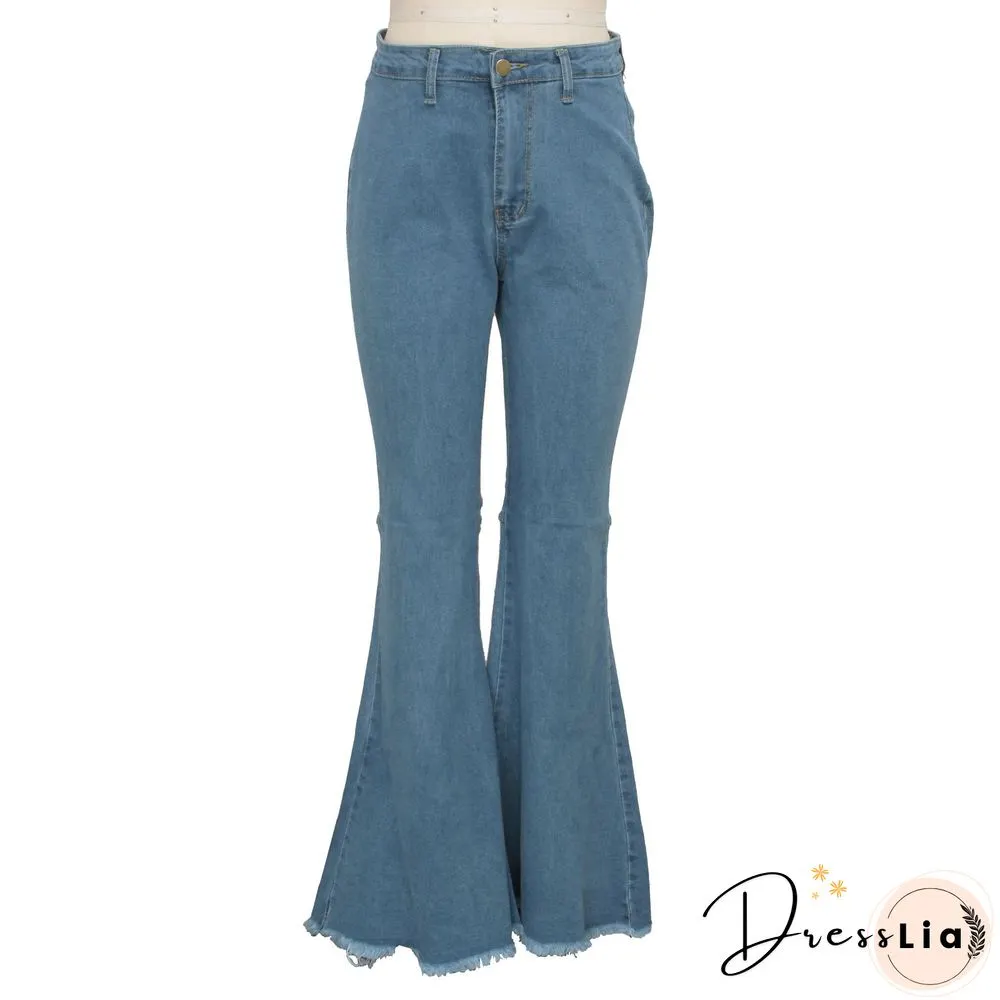 High Waist Stretch Plus Size Flare Jeans Pants