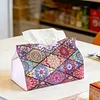 DIY Diamond Painting Creative Design Leather Handmade Tissue Holder Rhinestones Decorative Tissue Box Craft Kits