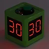 4 Sides Cube Timer with 1.4in Display Digital Countdown Stopwatch Timer 5-Level Brightness No Battery for Poker Casino Chess Tournament
