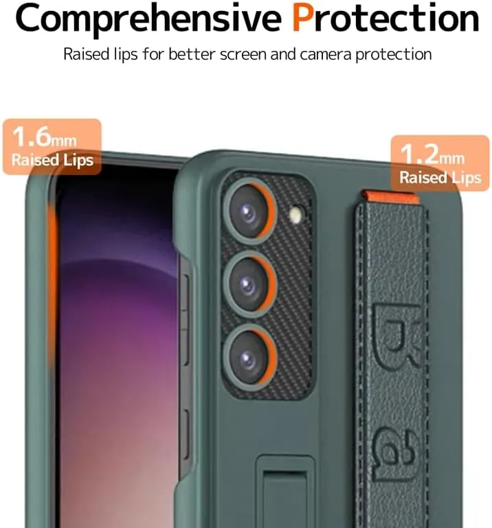 Suitable for S26 Ultra phone case, ultra-thin stand, elastic wrist strap, precision hole, shockproof protective case