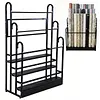 [US Local Warehouse] Fabric Roll Storage Rack 3 Tier Car Window Film Display Rack Adjustable Height Metal Vinyl Roll Storage Stand Detachable Fabric Display Organizer for Leather Rolls/Window Film/Wallpaper