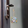 (US Local)PET Double Sided Special Shaped Easter Alphabet DIY Diamond Painting Keychain