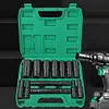15pcs Electric Wrench Sleeve Head with Portable Storage Case 8-32mm Black Finish