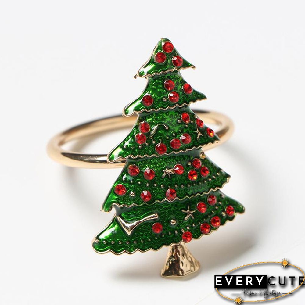Metal Christmas Napkin Rings Holders Wreath Elk Christmas Tree Ring for Holiday Christmas Thanksgiving Home Table Decoration