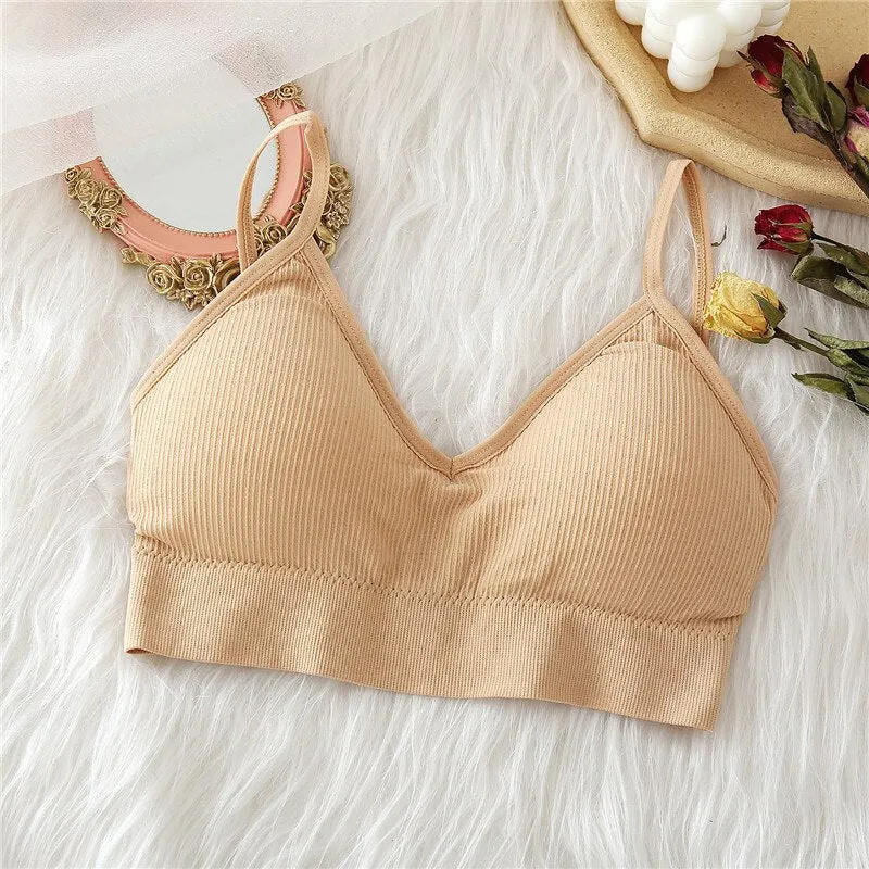 FINETOO Seamless Tank Tops Women Bra Sexy Underwear Adjustable Strap Wire Free Bralette Female Lingerie Intimates Brassiere S-XL
