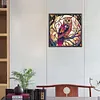>SALE<5D DIY Full Round Drill Diamond Painting Stained Glass Owl Home Decor 30x30cm