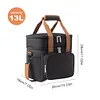 13L Dual Compartments Expandable Insulated Cooler Bag for Camping Picnic (Black)