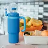 Stainless Steel Whale Fountain Tumbler with Handle Drinking Cup Creative Gift