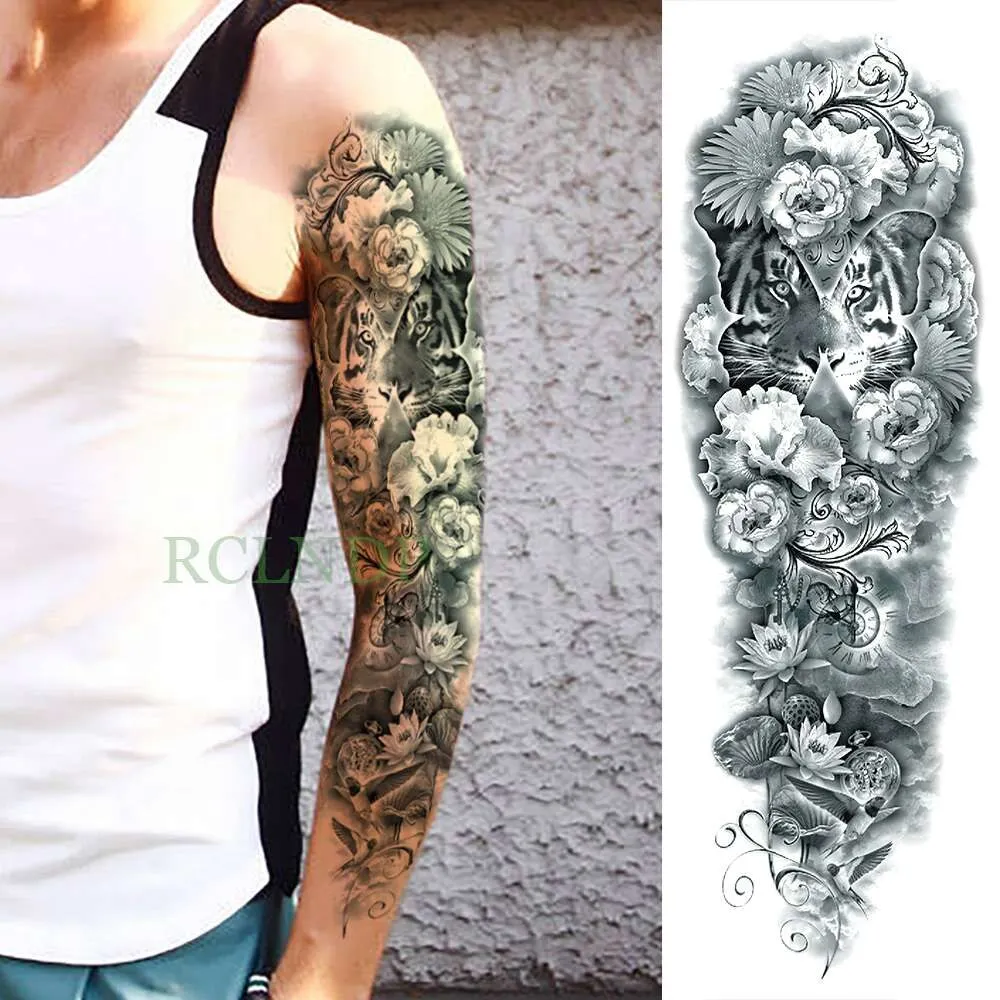Waterproof Temporary Tattoo Sticker dragon Chinese style full arm fake tatto flash tatoo big size sleeve tato for men women
