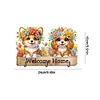 (US Local)Wooden Cat & Flower Diamond Painting Art Craft Wall Hooks DIY Crafts Decor