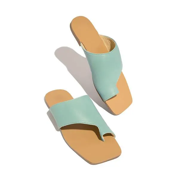 Mint Strap Detailing Slip On Sandals