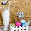 (US Local)PET Double Sided Special Shaped Easter Alphabet DIY Diamond Painting Keychain