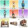 MH Scale Digimon Frontier & Trailmon & Neamon & Bokomon - Digimon Resin Statue - DMX Studios
