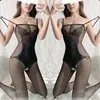 Uveng Night Vows Transparent Lingerie Free From Temptation Sexy Black Open Stockings Women Passion Body Net Uniform Pajamas