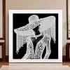 Lady Special Shape Partial Drill Dimond Art Paintings with Plastic Frame 17x17cm