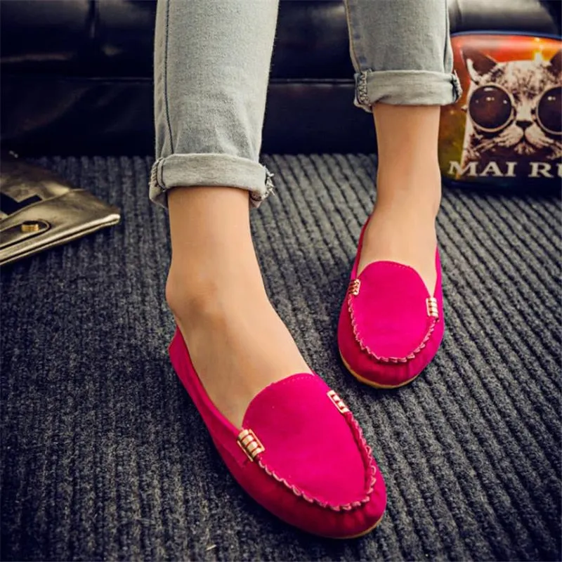 Casual Flat Shoes Spring Autumn Flat Women Shoes Slips Soft Round Toe Plus Size Denim Flats Jeans Loafers Zapatos mujer