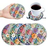 [Upgrade]4Pcs Acrylic Special Shape Flower DIY Waterproof Diamond Painting Coaster